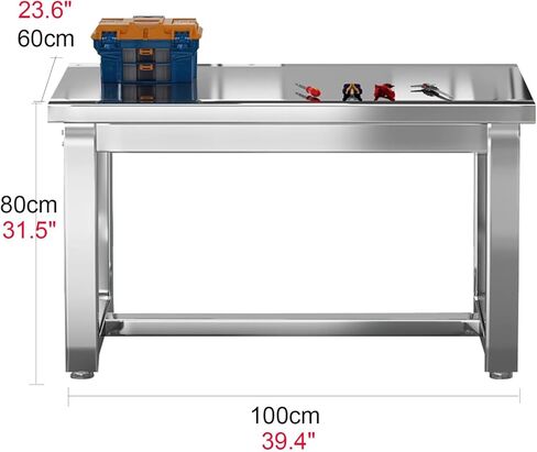Stainless Steel Workbench with Adjustable Bottom Corner Heavy Duty Commercial Prep Table Thickened and Widened Column Rubber Feet in Saudi Arabia