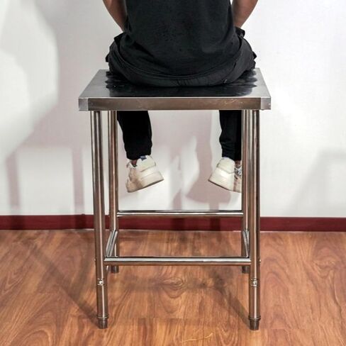 Thickened Stainless Steel Work Table Kitchen Work Tables Heavy Duty Metal Workbench with Adjustable Table Legs(60x40x80cm/23.6x15.7x31.5) in Saudi Arabia