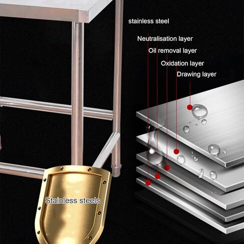 Thickened Stainless Steel Work Table Kitchen Work Tables Heavy Duty Metal Workbench with Adjustable Table Legs(60x40x80cm/23.6x15.7x31.5) in Saudi Arabia