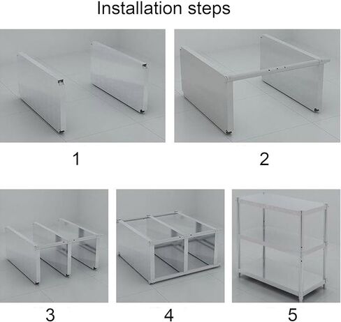 Stainless Steel Shelving Adjustable Tier Height Kitchen Workbench 3 Tier Heavy Duty Commercial Prep TableVertical Shelving Work Table(60x40x80cm/23.6x15.7x31.5) in Saudi Arabia