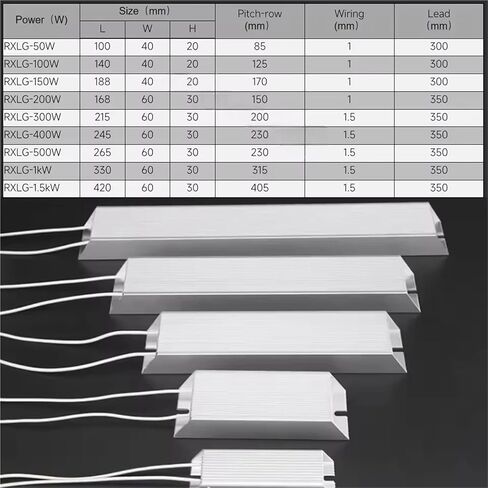 1PCS Aluminum Shell Braking Resistors Brake Resistor for Frequency Servo Inverter 600W 800W R RJ Ohm(800W 20R) in Saudi Arabia