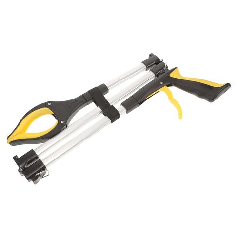 Foldable Trash Grabber Tool, Long Handle Heavy Duty Trash Picker with Three-fold Design, Yellow Litter Grabber for Outdoor and Indoor Waste Collection in Saudi Arabia