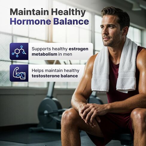 DIM للرجال 350 ملغ عالي الفعالية مع BioPerine® ومستخلص البروكلي - 455 ملغ مركب إجمالي لتوازن الإستروجين وتحسين الهرمونات، مكمل DIM المتقدم للرجال، تركيبة امتصاص نظيفة، 60 كبسولة in Kuwait