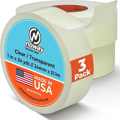 Noway Hockey Clear Hockey Tape – 1" x 34 Yards, Made in USA, Shin Guard and Hockey Sock Tape, Moisture-Resistant, Strong Adhesive, Residue-Free Removal, Multi-Purpose for Hockey, Lacrosse, & Soccer in Saudi Arabia