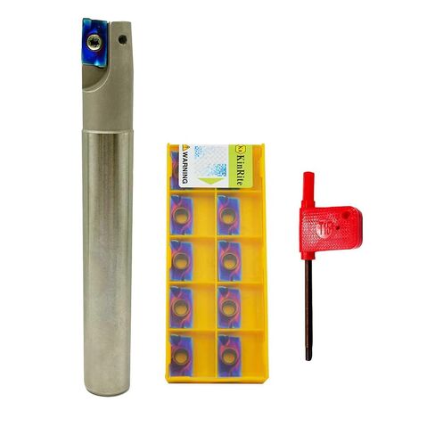 2inch R8-FMB22 Face Mill Arbor with BAP400R 50-22-4T Face Milling Holder Shell Cutter and 10pcs Golden APMT1604 Inserts 3/4in Round Shank Boring Bar with 12pcs Blue APMT1604 Inserts in Kuwait