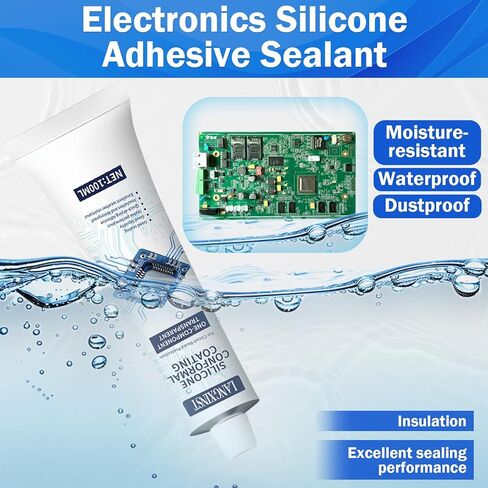 Conformal Coating for Electronics, Silicone Adhesive Sealant Transparent Insulating Sealant, Strong Fluidity Waterproof for Circuit Boards Appliance Control Boards LED Lamps,100ml in Kuwait