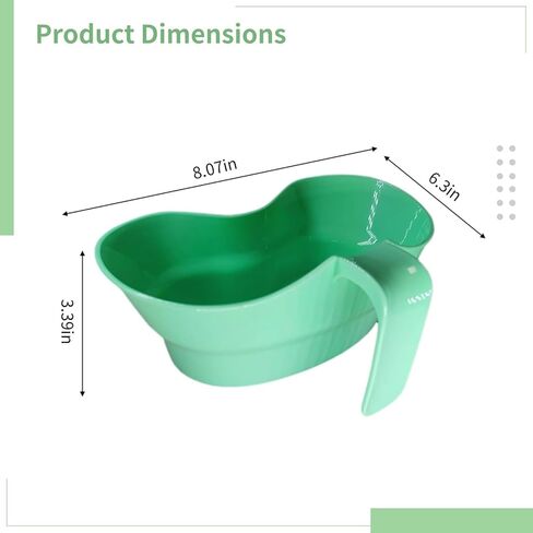 حوض إميسيس لكبار السن، كوب غسول الفم قابل لإعادة الاستخدام بمقبض، حاوية للعناية بالفم مقاومة للانسكاب، حجم 31.75 أونصة (900 مل)، مريح وسهل الاستخدام للمرضى طريح الفراش in Kuwait