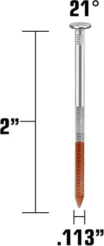 Framing Nails 21° Round Head Nail Project Pack 2" x 0.113" Hot Dipped Galvanized Nails With Ring Shank Plastic Collated Nails for Framing Nailer, 1000 Count in Saudi Arabia