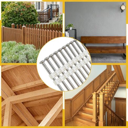 21 Degree Framing Nails 3 In. x .119 Gauge | Full Round Head Smooth Shank High-Strength Painted | Compatible with Metabo Framing Nail Guns | Contractor Grade, 500 Count in Kuwait