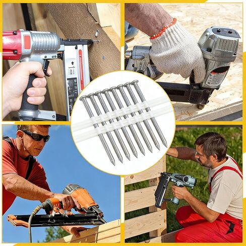 21 Degree Framing Nails 3 In. x .119 Gauge | Full Round Head Smooth Shank High-Strength Painted | Compatible with Metabo Framing Nail Guns | Contractor Grade, 500 Count in Kuwait