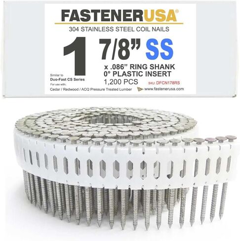 1-7/8" x .086 Ring 304SS Coil Nails 0-DEG Plastic 1,200ct in Saudi Arabia
