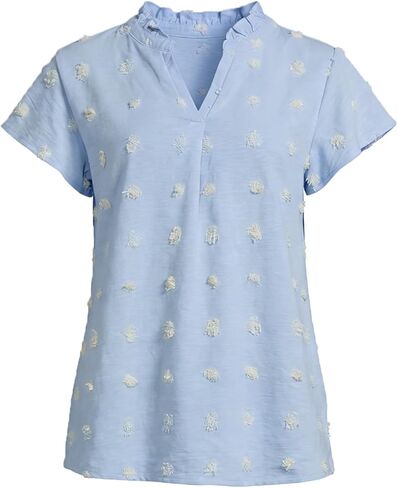 Girls Shirts Short Sleeve Chiffon Shirts Swiss Dot Blouses Top Teen Girls V-Neck Tunics Tee Size 9-14 Years in Kuwait