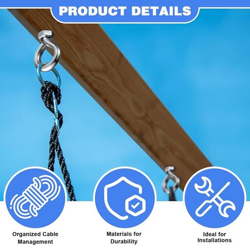 40 Pack Eye Bolts with Nuts 1/4-20 x 2-1/2-Inch Galvanized Steel Eyebolts Eye Hooks Screws for Hanging or Securing Cables Silver DIY Furniture Swing Outdoor Use in Kuwait