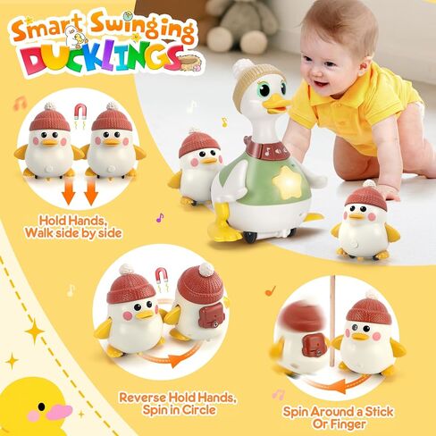 لعبة Ketiee Dancing Duck For Baby 6-36 أشهر: لعبة مزرعة بالبط للرضيع للرضع وقت بطن ، وألعاب البطة المتأرجحة مع الموسيقى والضوء للأطفال الصغار في وقت مبكر ، والهدايا الوحيدة عيد ميلاد عيد الميلاد-الوحدة الموثوق بها in Kuwait