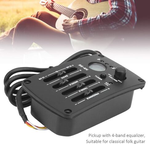 معادل EQ لاقط صوتي، التقاطات جيتار صوتي 4 نطاقات معادل EQ Preamps Piezo Pickup نظام موالف لوني ملحقات أدوات صوتية SE‑4N in Saudi Arabia