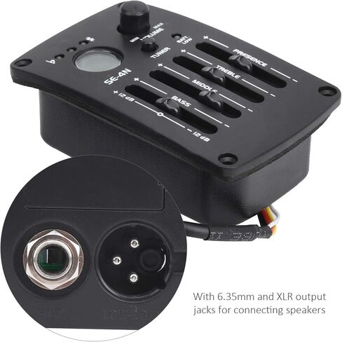 معادل EQ لاقط صوتي، التقاطات جيتار صوتي 4 نطاقات معادل EQ Preamps Piezo Pickup نظام موالف لوني ملحقات أدوات صوتية SE‑4N in Saudi Arabia