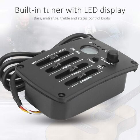 معادل EQ لاقط صوتي، التقاطات جيتار صوتي 4 نطاقات معادل EQ Preamps Piezo Pickup نظام موالف لوني ملحقات أدوات صوتية SE‑4N in Saudi Arabia