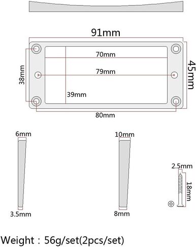 Alnicov 2PCS Guitar Curved Ring Humbucker Pickup Bottom Frame for LP Guitar in Saudi Arabia