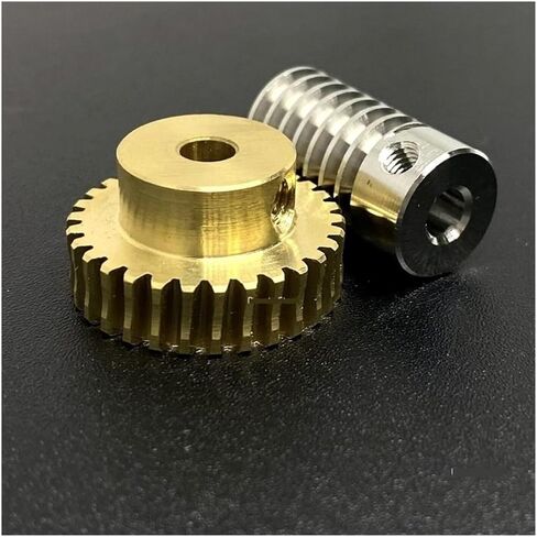 مجموعة تروس دودة توربينية من الفولاذ المقاوم للصدأ 0.8 متر 304 من الفولاذ المقاوم للصدأ 1:20/30/40/50/60 ملحقات صناعية للأسنان مجموعة واحدة (اللون: دودة 5 مم، الحجم: 60 سن -8 مم) in Kuwait