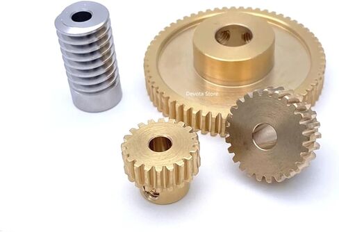 0.8M 304 Stainless Steel Worm Brass Gear Turbine Worm Gear Set 1:20/30/40/50/60 Teeth Industrial Accessories 1set (Color : Worm 5mm, Size : 60 Teeth-8mm) in Kuwait