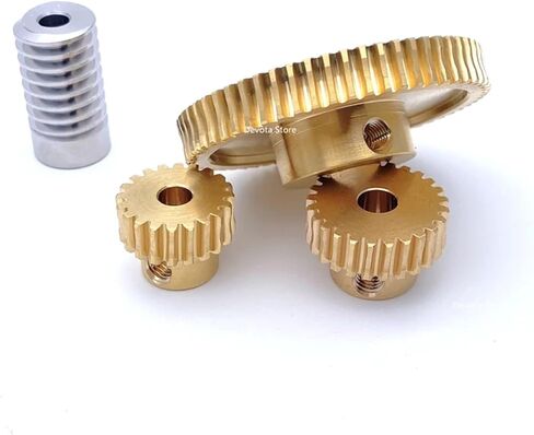 0.8M 304 Stainless Steel Worm Brass Gear Turbine Worm Gear Set 1:20/30/40/50/60 Teeth Industrial Accessories 1set (Color : Worm 5mm, Size : 60 Teeth-8mm) in Kuwait