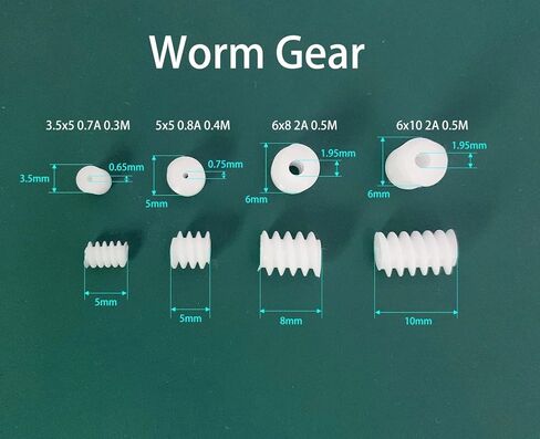 10pcs 0.3 Module Plastic Mini Worm Gear 0.65mm Inner Hole 0.3M 3.5x5mm Worm Gear 0.7mm Tight Fit Shaft DIY Toy Worm Rod Industry in Saudi Arabia