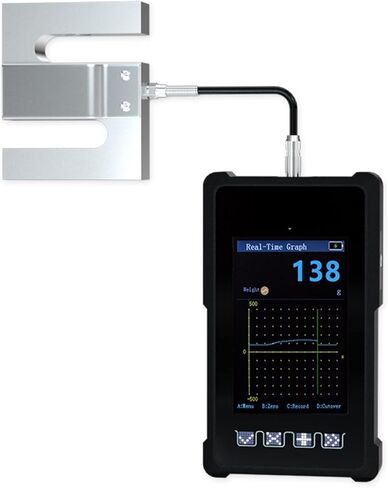 مقياس سحب الزناد، مقياس دينامومتر محمول باليد، شاشة رقمية من الدرجة الصناعية، سرعة اكتساب عالية 2000 هرتز، خلية تحميل خارجية من النوع S (20 كجم) in Kuwait