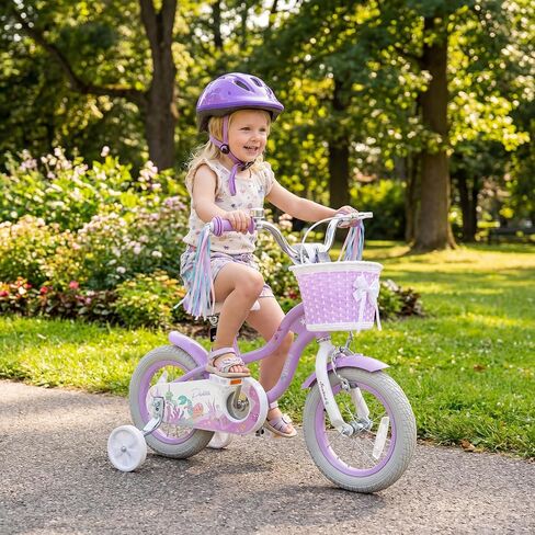 دراجة أطفال من BABY JOY، مقاس 12 بوصة و14 بوصة و16 بوصة و18 بوصة على شكل حورية البحر للفتيات من عمر 3 إلى 8 سنوات مع سلة، وعجلات تدريب، ومكابح لليدين والأكواب، ومقعد قابل للتعديل ومقود، ودراجة أطفال مقاس 20 بوصة مع مسند للأطفال بعمر 8 سنوات فما فوق in Saudi Arabia