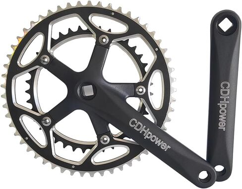 CDHPOWER Double Chainring Crankset 53/39T 170mm Crankarm 130 BCD Crankset Square Taper for Mountain Road Bike Fixed Gear Bicycle in Saudi Arabia