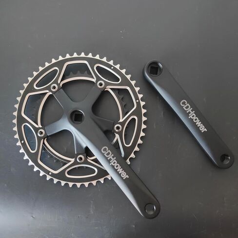 CDHPOWER Double Chainring Crankset 53/39T 170mm Crankarm 130 BCD Crankset Square Taper for Mountain Road Bike Fixed Gear Bicycle in Saudi Arabia