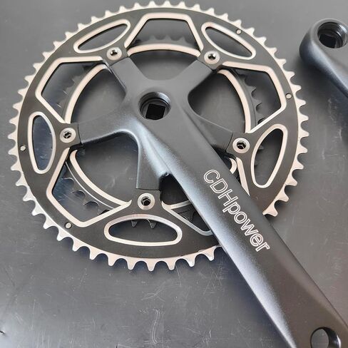 CDHPOWER Double Chainring Crankset 53/39T 170mm Crankarm 130 BCD Crankset Square Taper for Mountain Road Bike Fixed Gear Bicycle in Saudi Arabia
