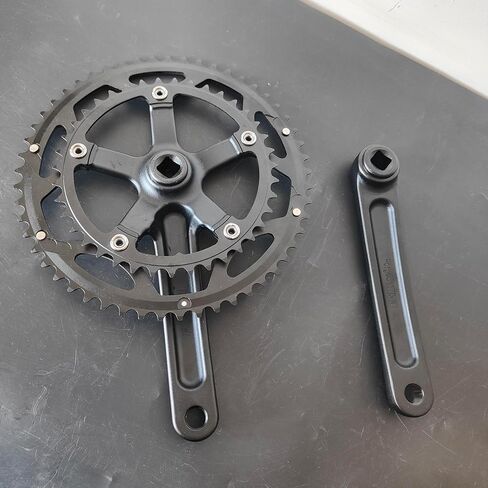 CDHPOWER Double Chainring Crankset 53/39T 170mm Crankarm 130 BCD Crankset Square Taper for Mountain Road Bike Fixed Gear Bicycle in Saudi Arabia