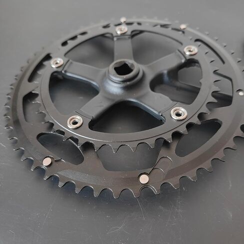 CDHPOWER Double Chainring Crankset 53/39T 170mm Crankarm 130 BCD Crankset Square Taper for Mountain Road Bike Fixed Gear Bicycle in Saudi Arabia