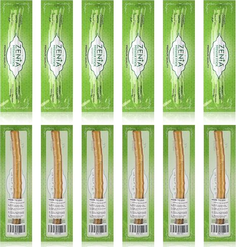 Zenia Sewak Natural Miswak Toothbrush - Vacuum Sealed Natural Flavor Traditional Peelu Toothbrush Stick - for Healthy Gums, Teeth, and Fresher Breath (Pack of 6) in Kuwait