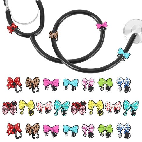 علامة سحرية لسماعة الطبيب للممرضات - 18 قطعة من سماعات الطبيب ذات طابع حريق القمامة المعلقات المطاطية الناعمة للممرضات والأطباء PEDS والعاملين الطبيين البيطريين، هدية لطلاب التمريض in Kuwait