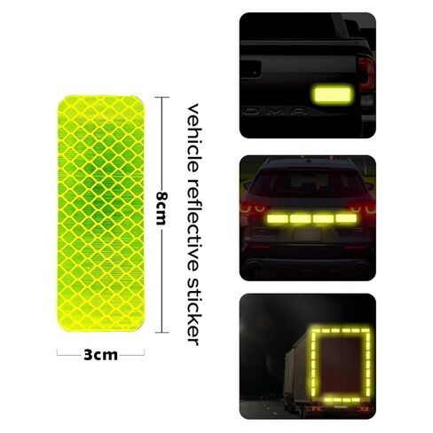 20 Pack Reflective Stickers, Waterproof Reflective Tape for Car, Bike, Helmet, Mailbox, Trailer - High Visibility Safety Strips for Trucks, Motorcycles, Luggage, Outdoor Gear (1.18 x 3.15 Inch Random） in Saudi Arabia