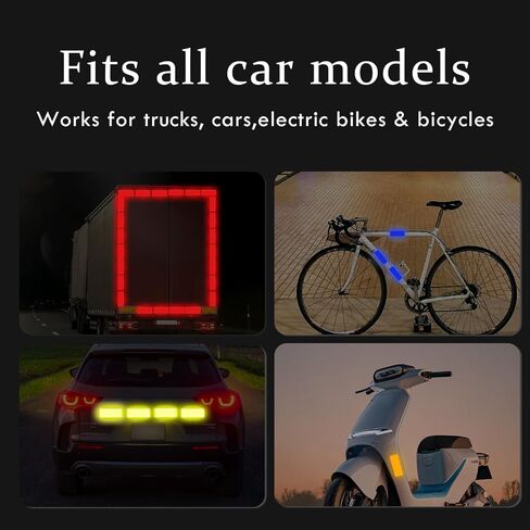 20 Pack Reflective Stickers, Waterproof Reflective Tape for Car, Bike, Helmet, Mailbox, Trailer - High Visibility Safety Strips for Trucks, Motorcycles, Luggage, Outdoor Gear (1.18 x 3.15 Inch Random） in Saudi Arabia