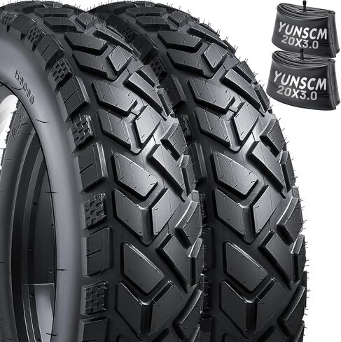 YUNSCM 2-PCS 20" Heavy Duty Fat E-Bike Tires 20x4.0/102-406 Compatible with Electric Bike 20 x 4.0 20X4 All-Terrain Directional Tread Bicycle Tires (Y-1278) in Saudi Arabia