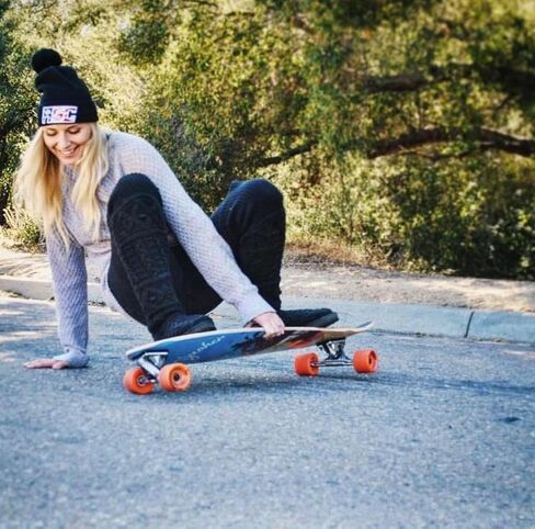 Yocaher Longboard Skateboard Complete Kicktail Cruiser 40" x 10" w/Premium Black Grip Tape, Heavy Duty Aluminum Alloy Truck, 71mm Longboard Wheels (Complete - Kicktail - Blue N' Red) in Saudi Arabia