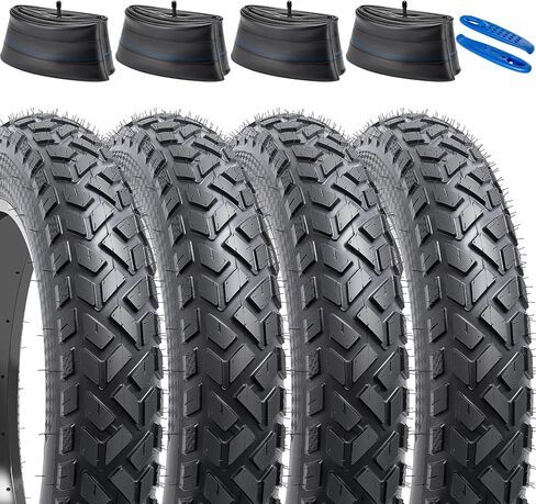 YUNSCM 2-PCS 20" Heavy Duty Fat E-Bike Tires 20x4.0/102-406 Compatible with Electric Bike 20 x 4.0 20X4 All-Terrain Directional Tread Bicycle Tires (Y-1278) in Saudi Arabia