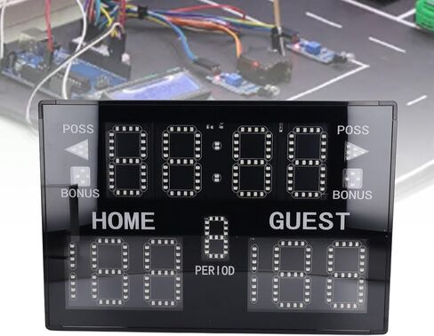 11 Digits LED Scoreboard Electronic Tabletop Score Keeper High Brightness Portable Lightweight Remote Control for Basketball Volleyball Wrestling Indoor Sports Game Training in Saudi Arabia