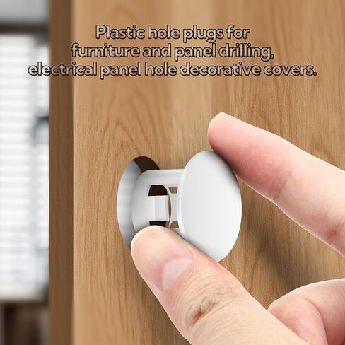 100 قطعة فتحة مقابس بلاستيكية مقاس 1/4 بوصة، أغطية تزيين فتحة الخزانة، مقابس بلاستيكية بيضاء لفتحات الأثاث المستديرة in Kuwait