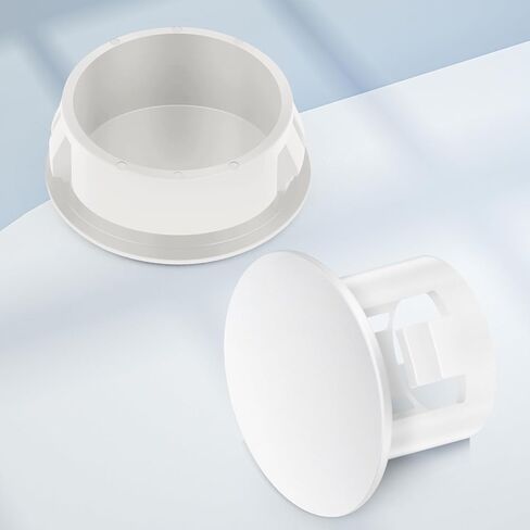 100 قطعة فتحة مقابس بلاستيكية مقاس 1/4 بوصة، أغطية تزيين فتحة الخزانة، مقابس بلاستيكية بيضاء لفتحات الأثاث المستديرة in Kuwait