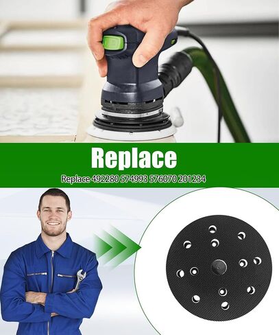 قطعتان من وسادة الصنفرة البديلة 492280 ETS 125 Eq صلبة 125 مم 5 بوصة، متوافقة مع وسادة الصنفرة Festool ETS 125، ES 125، ETSC 125 in Kuwait