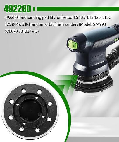 قطعتان من وسادة الصنفرة البديلة 492280 ETS 125 Eq صلبة 125 مم 5 بوصة، متوافقة مع وسادة الصنفرة Festool ETS 125، ES 125، ETSC 125 in Kuwait