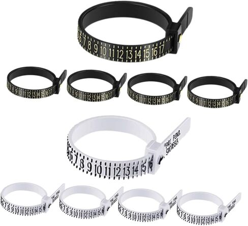 Veemoon 10-Piece Ring Sizer Measuring Tools Set Reusable Finger Size Gauges for Accurate Jewelry Measurement for DIY and Professional Use in Saudi Arabia
