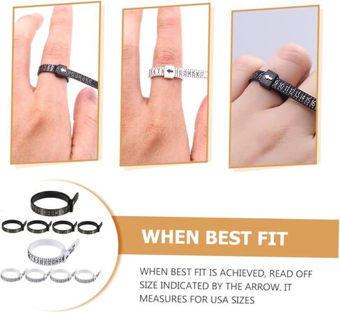 Veemoon 10-Piece Ring Sizer Measuring Tools Set Reusable Finger Size Gauges for Accurate Jewelry Measurement for DIY and Professional Use in Saudi Arabia