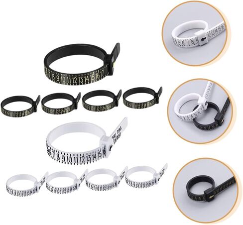 Veemoon 10-Piece Ring Sizer Measuring Tools Set Reusable Finger Size Gauges for Accurate Jewelry Measurement for DIY and Professional Use in Saudi Arabia