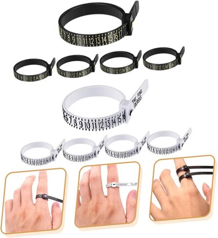 Veemoon 10-Piece Ring Sizer Measuring Tools Set Reusable Finger Size Gauges for Accurate Jewelry Measurement for DIY and Professional Use in Saudi Arabia