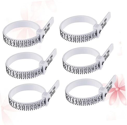 jojofuny 6Pcs White Ring Gauge Finger Measuring Tool for Accurate Reusable for Easy and Measurement in Saudi Arabia